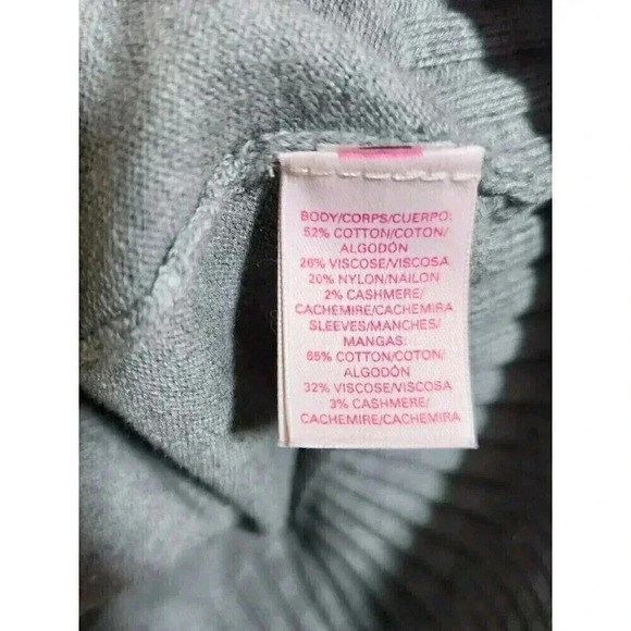 SOLD EUC Victoria’s Secret Women's Size Medium Gray Cashmere Blend Size Sweater - Picture 6 of 6